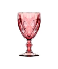 TACA DE VIDRO DIAMANTE 340ML COLORIDO