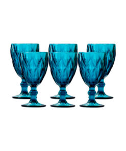 TACA DE VIDRO DIAMANTE 340ML COLORIDO