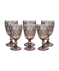 TACA DE VIDRO DIAMANTE 340ML COLORIDO