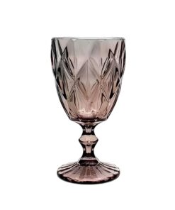 TACA DE VIDRO DIAMANTE 340ML COLORIDO