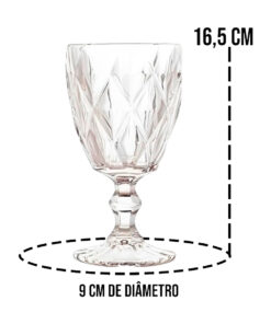 Jogo Taça de Vinho Diamond 340mL BelaKaza