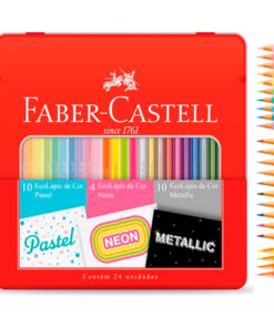Kit Lápis de Cor Faber-Castell 24 Cores Lápis Cor