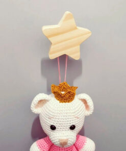 Cabide de Madeira Infantil 3 Peças Tema Noturno Mai Home