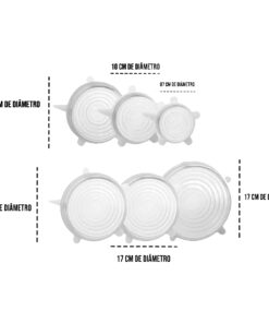 Tampa de Silicone Redonda 6 Peças Ke home