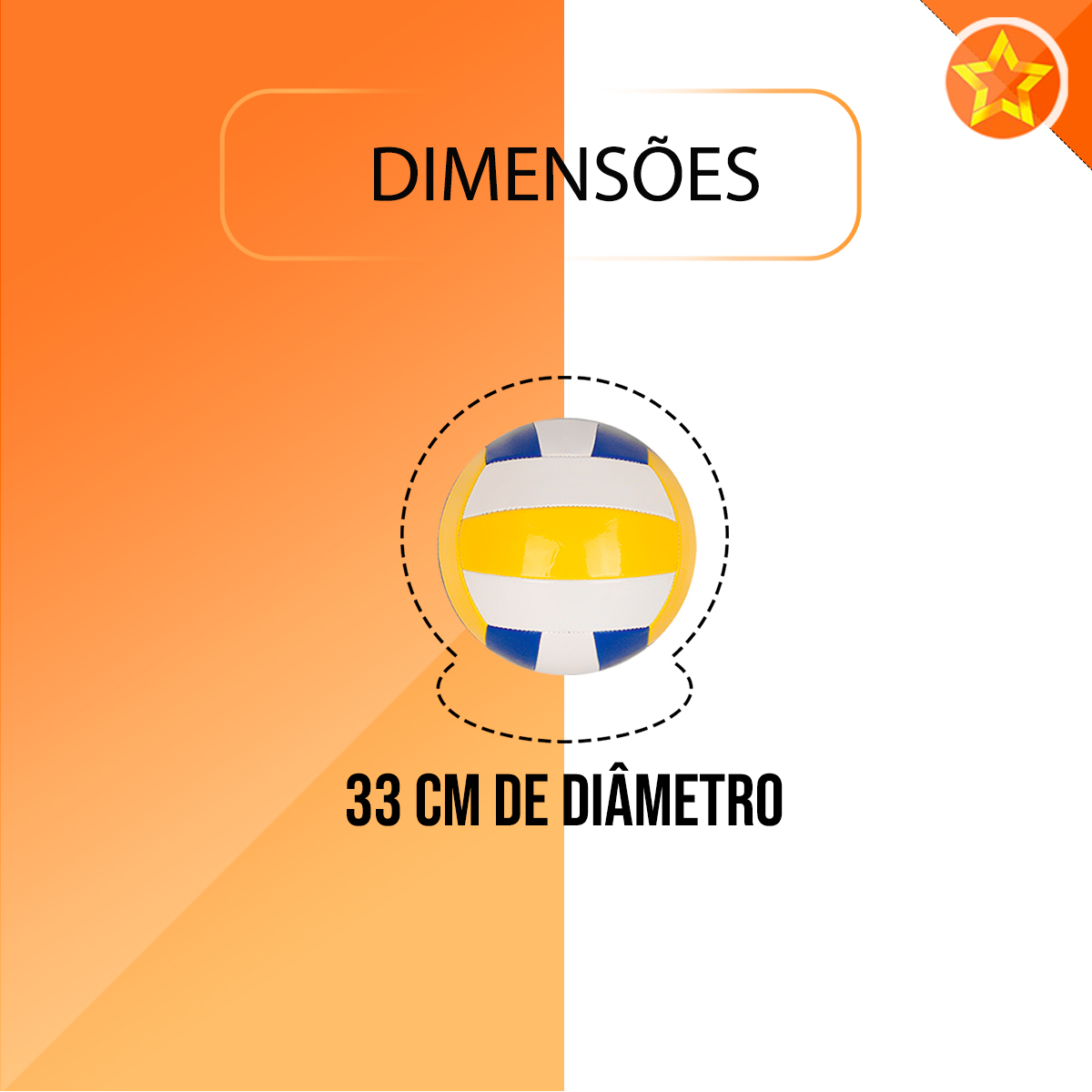 BOLA DE VOLEI DE PRAIA 33CM WX4496 WELLMIX