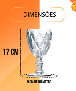 Jogo de Taça de Vidro Diamond 340mL Wellmix