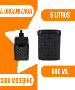 KIT LIXEIRA 5 LITROS + DISPENSER 600Ml