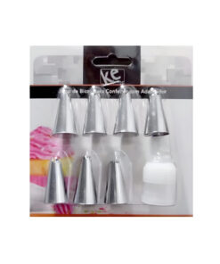 Kit Com 7 Bicos Inox Para Confeitar Com Adaptador
