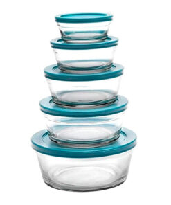 5 TIGELAS De Vidro Com Tampa