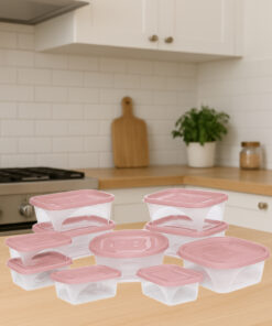 Conjunto potes jaguar cor Rosa