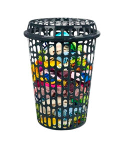 CESTO TELADO 60 LTS PRETO - PRIMEIRA MOAGEM ARQPLAST