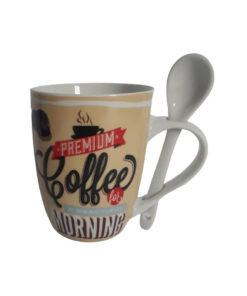 Canecas Com Colher 240ml De Porcelana Vintage Coffee