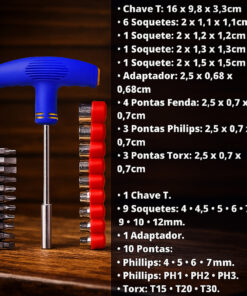 Jogo De Chave Tipo T 21 Peças Western