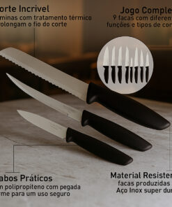 JOGO 09 facas plenus tramontina