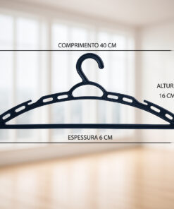 CABIDE PRETO SUPER RESISTENTE C/ 10 PECAS PRIMEIRA MOAGEM ARQPLAST