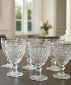 CJ 6 TACAS VIDRO BICO DE ABACAXI TRANSPARENTE 325ML - WX19880