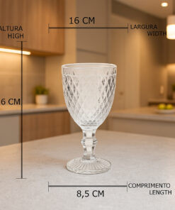 CJ 6 TACAS VIDRO BICO DE ABACAXI TRANSPARENTE 325ML - WX19880