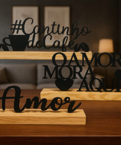 Enfeite de Madeira para Mesa  FWB