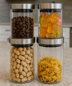 conjunto de potes com condimentos