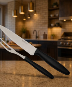 Kit Churrasco Tramontina com faca, garfo e pegador em inox