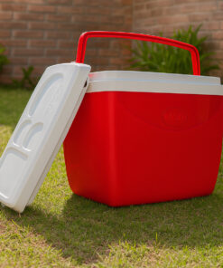 Uma caixa térmica no jardim