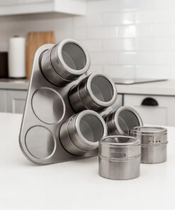 Porta Temperos e Condimentos Inox Conjunto 7 peças Clink