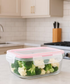 Pote de Vidro Retangular Transparente