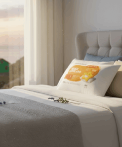 Travesseiro em cima da cama