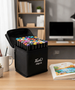 Estojo de Canetinhas 48 Cores Ponta Dupla