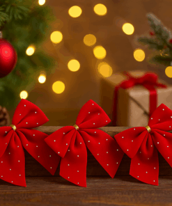 Laço Decorativo Vermelho de Tecido 11cm Kit 3 Unidades Rio Master