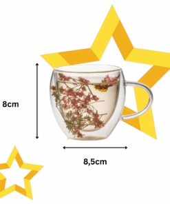 Xícara de Vidro Floral 250ml Borossilicato