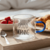 Xicara Caneca de Vidro Good Morning
