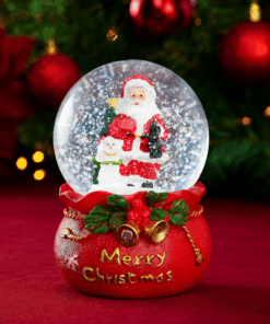 Globo de Neve Natalino Decorativo 6,5x6,5x9cm Casambiente