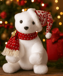 Urso Polar Snow com Gorro Vermelho 20× 30×30 cm