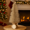 Mini Pinheiro de Natal Champanhe 32cm com Glitter