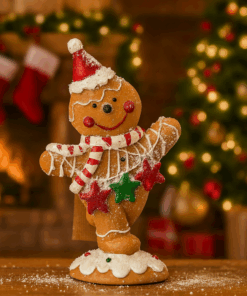 Boneco Gingerbread de Natal em Resina 14 cm Casa Natale