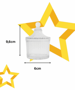 pote Bomboniere de Vidro Decorativa 9,5x6cm