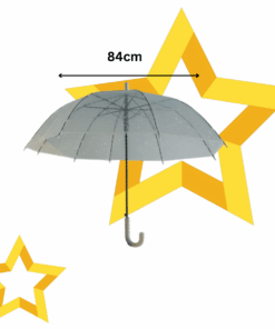 Guarda-Chuva Transparente com Cabo Branco 84cm