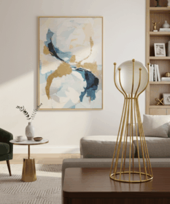 Globo de Vidro e Base de Ferro Decorativa Moderna