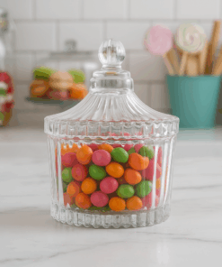 pote Bomboniere de Vidro Decorativa 9,5x6cm