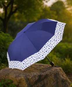 Guarda-chuva azul marinho estampado 60cm