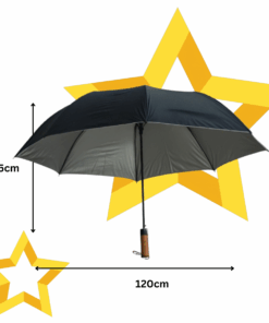 Guarda Chuva Automático Preto Dupla Camada 120x70cm