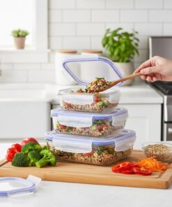 Kit 3 Potes Herméticos de Vidro com Tampa e Trava