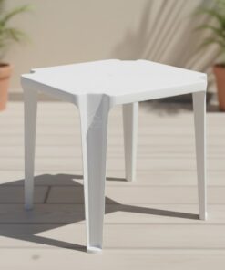 Mesa Plástica Branca Quadrada Plastex Cabo Branco